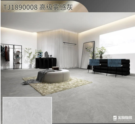 粉色视频网站APP入口免费高级雾感灰陶瓷大板900x1800mm装修效果图